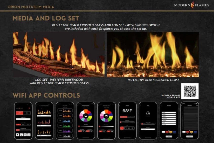 Modern Flames 52-inch Orion Slim Virtual Electric Fireplace V2