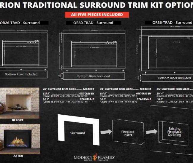 Modern Flames 36-inch Orion Traditional Virtual Electric Fireplace